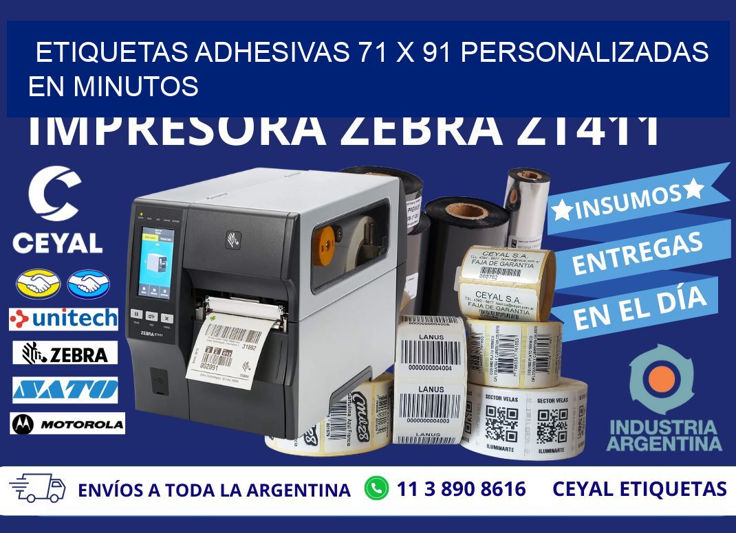 Etiquetas Adhesivas 71 x 91 Personalizadas en Minutos