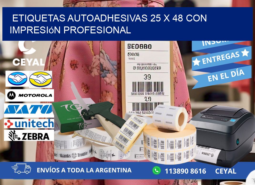 Etiquetas Autoadhesivas 25 x 48 con Impresión Profesional