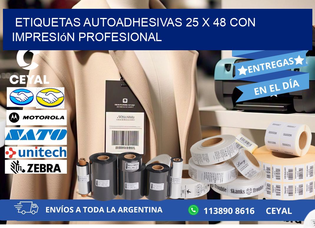 Etiquetas Autoadhesivas 25 x 48 con Impresión Profesional