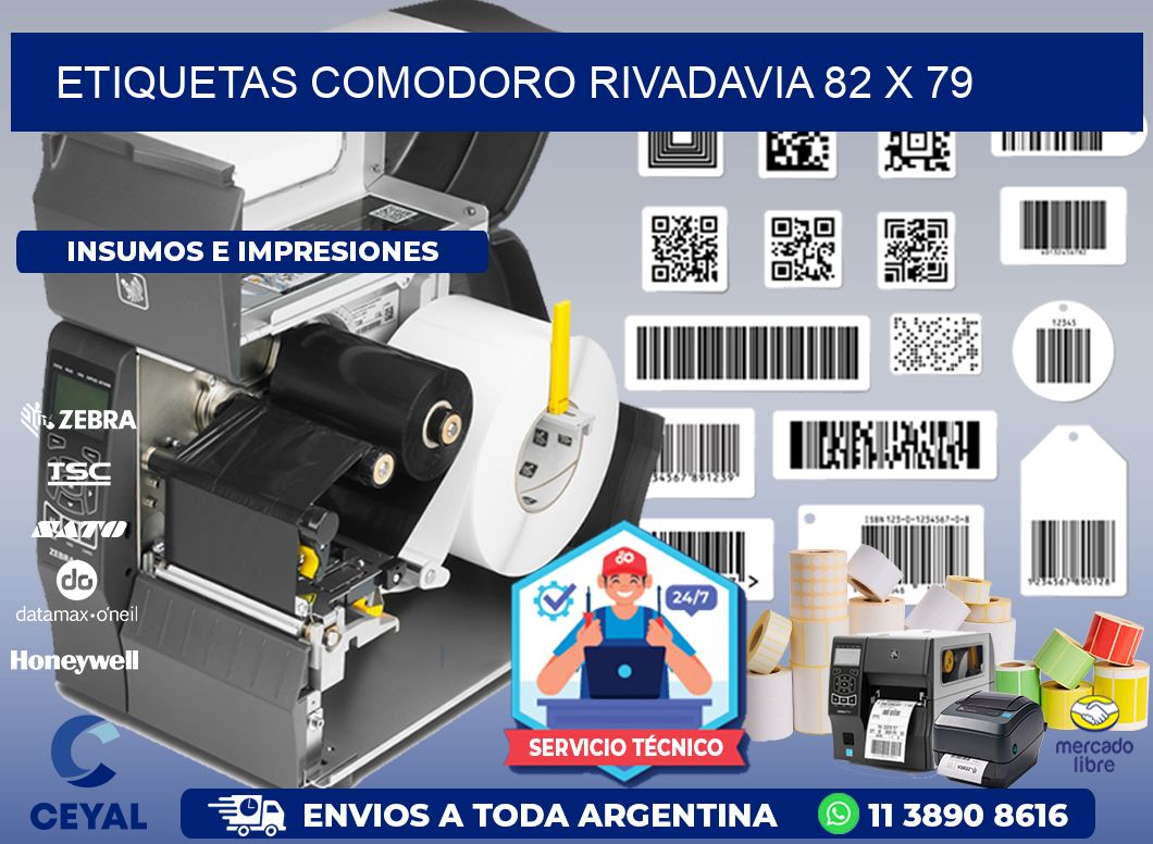 Etiquetas Comodoro Rivadavia 82 x 79