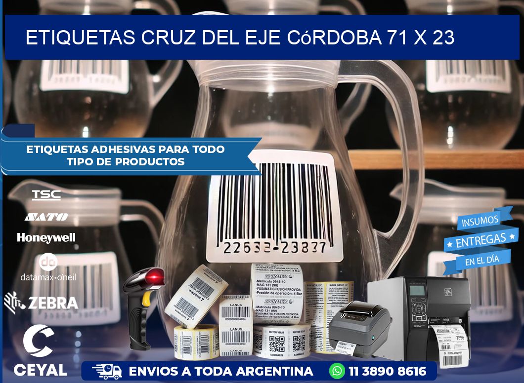 Etiquetas Cruz del Eje Córdoba 71 x 23