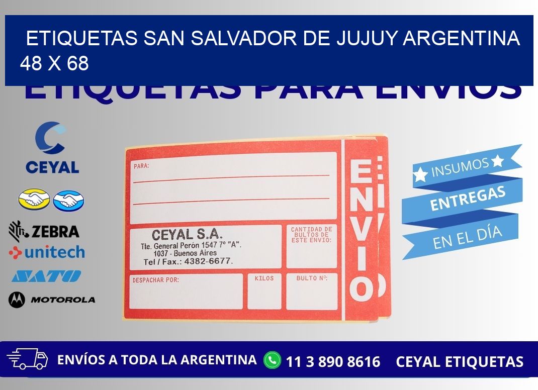 Etiquetas San Salvador de Jujuy Argentina 48 x 68