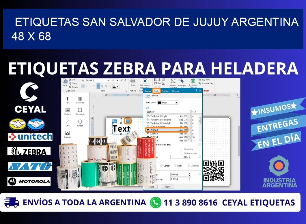 Etiquetas San Salvador de Jujuy Argentina 48 x 68