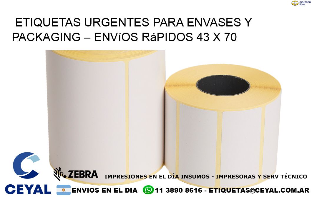 Etiquetas Urgentes para Envases y Packaging – Envíos Rápidos 43 x 70