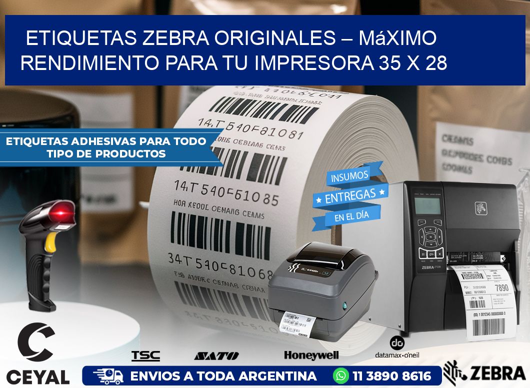 Etiquetas Zebra Originales – Máximo Rendimiento para tu Impresora 35 x 28