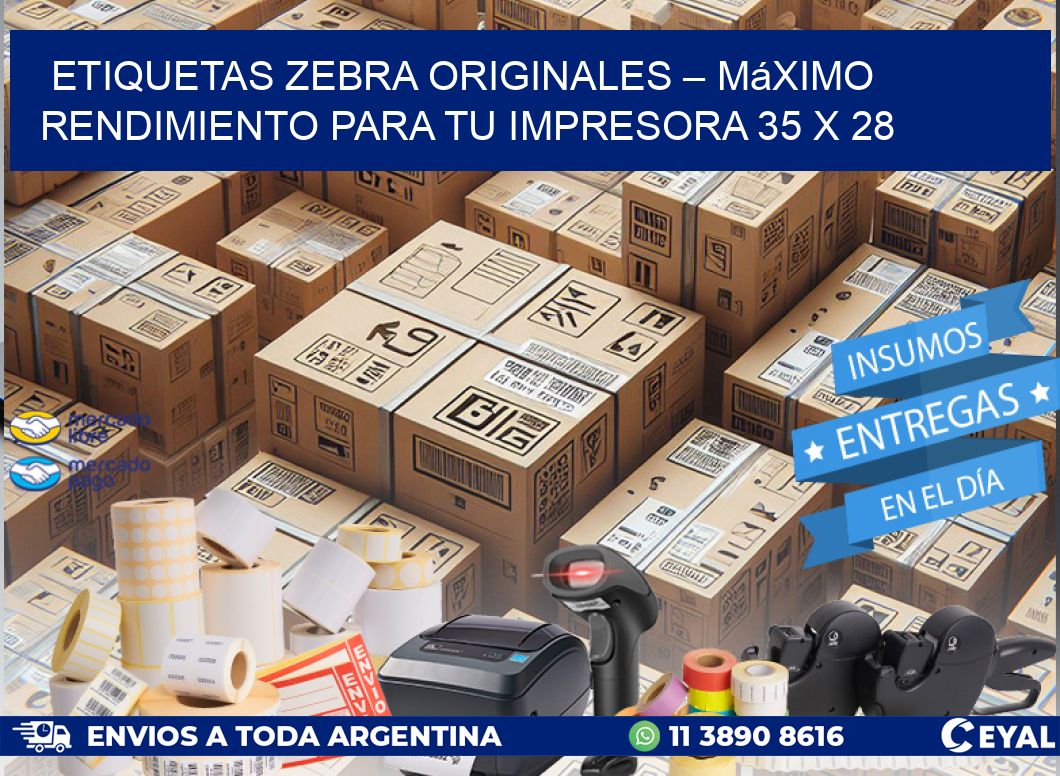 Etiquetas Zebra Originales – Máximo Rendimiento para tu Impresora 35 x 28