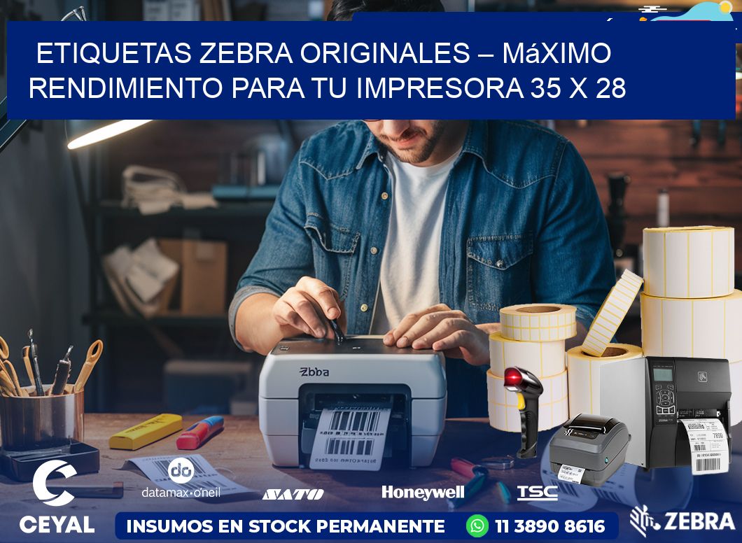 Etiquetas Zebra Originales – Máximo Rendimiento para tu Impresora 35 x 28