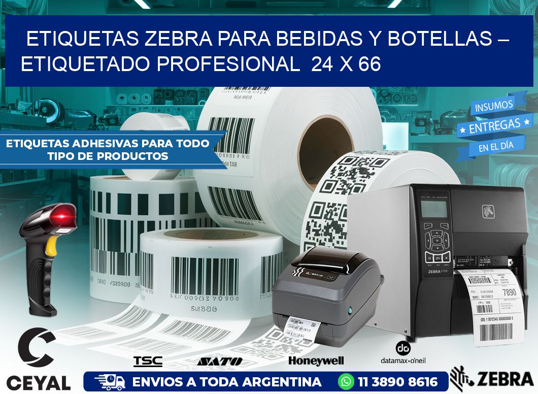 Etiquetas Zebra para Bebidas y Botellas – Etiquetado Profesional  24 x 66