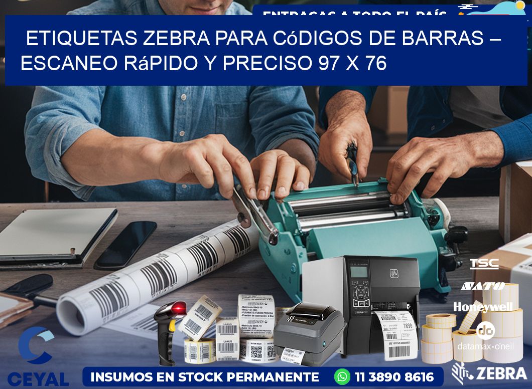 Etiquetas Zebra para Códigos de Barras – Escaneo Rápido y Preciso 97 x 76