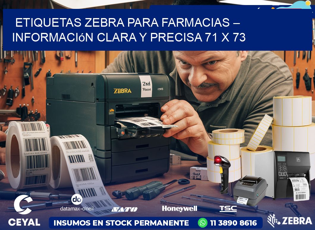 Etiquetas Zebra para Farmacias – Información Clara y Precisa 71 x 73