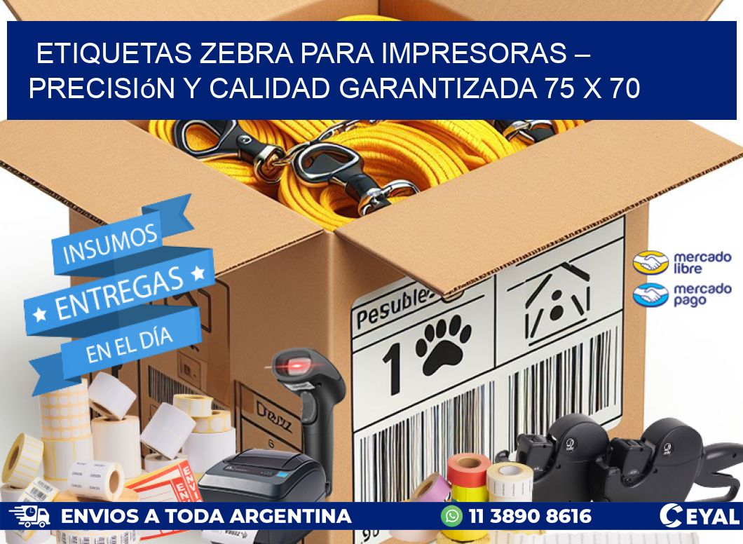 Etiquetas Zebra para Impresoras – Precisión y Calidad Garantizada 75 x 70