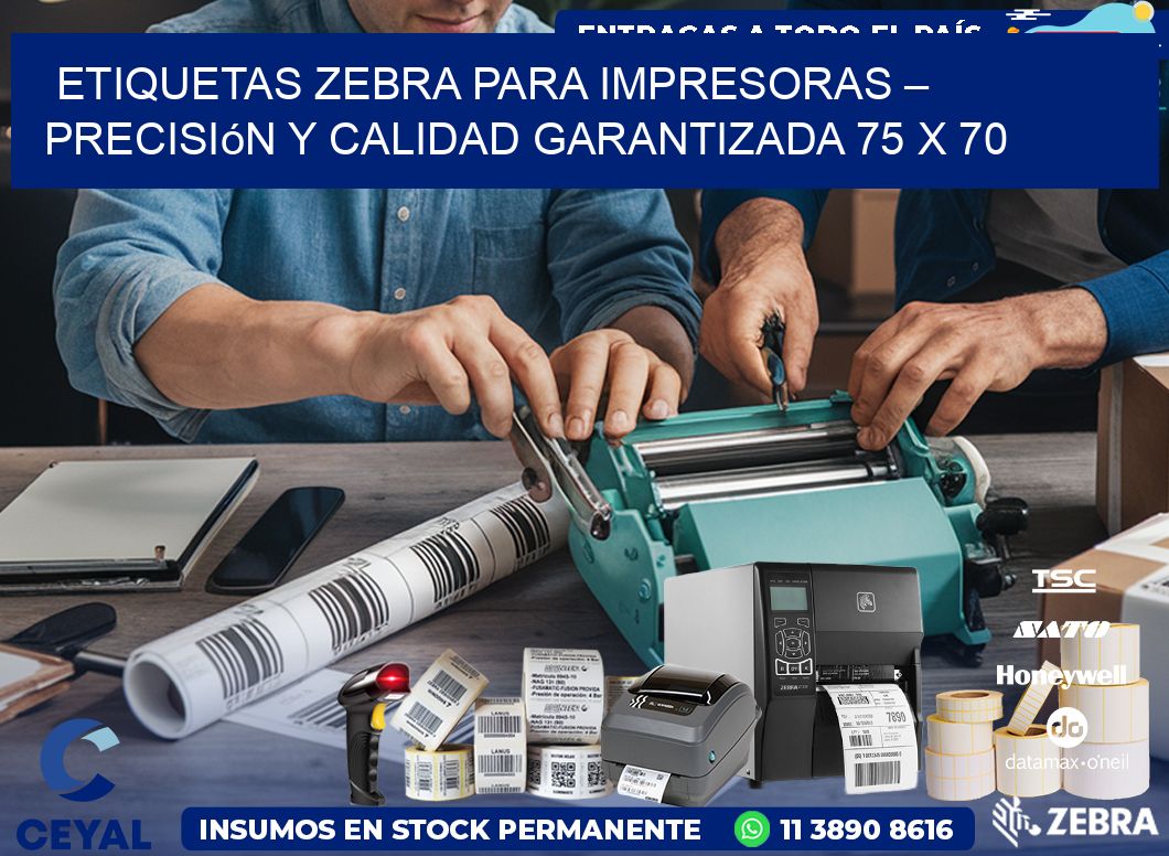 Etiquetas Zebra para Impresoras – Precisión y Calidad Garantizada 75 x 70