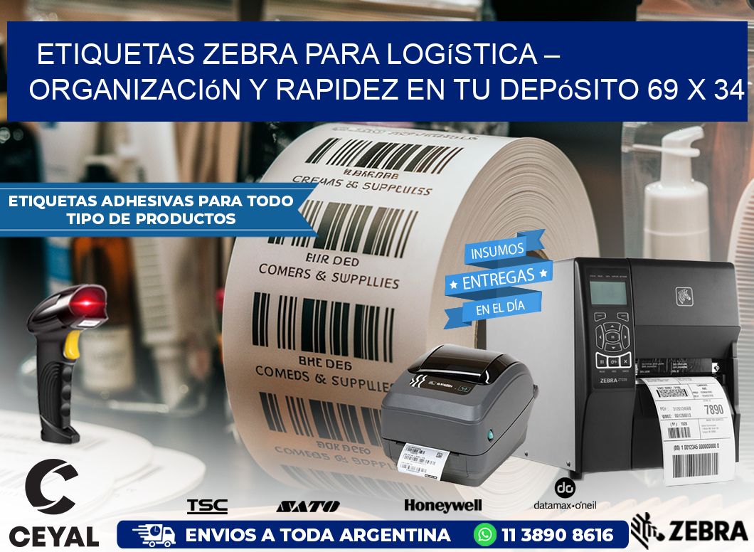 Etiquetas Zebra para Logística – Organización y Rapidez en tu Depósito 69 x 34