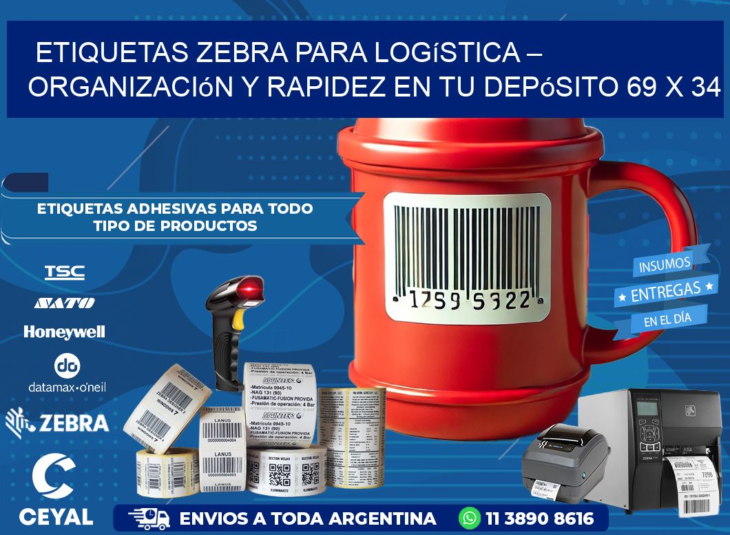 Etiquetas Zebra para Logística – Organización y Rapidez en tu Depósito 69 x 34