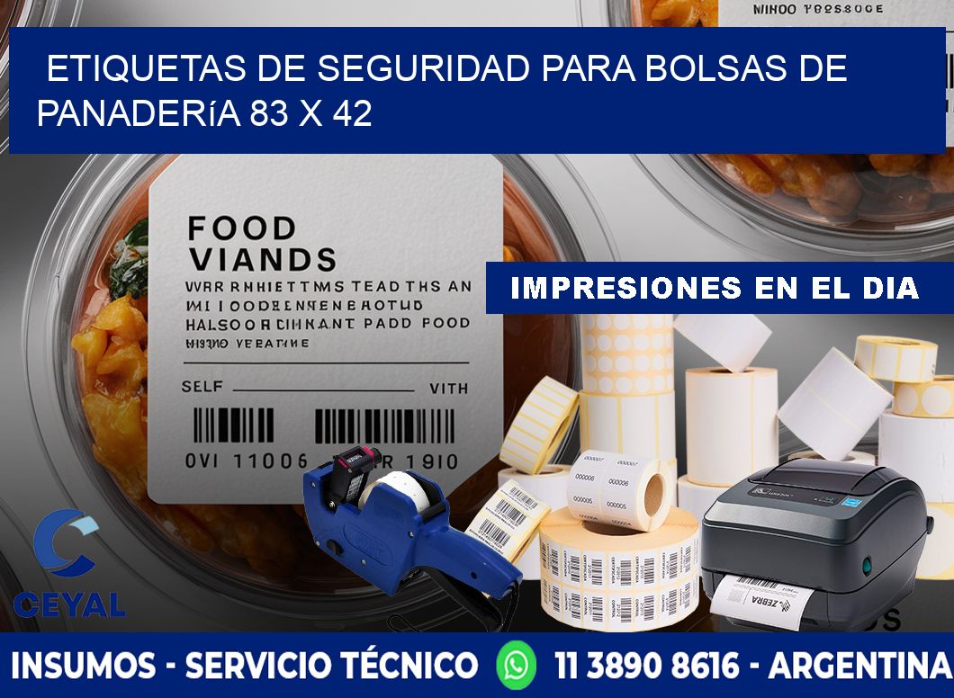 Etiquetas de seguridad para bolsas de panadería 83 x 42