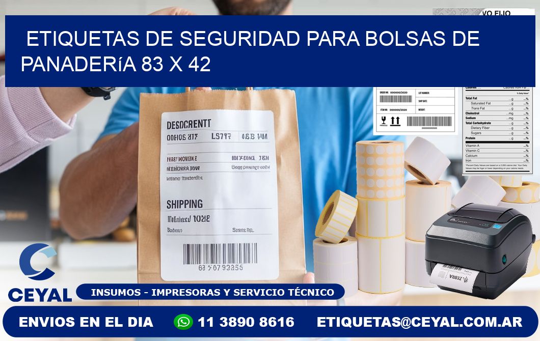 Etiquetas de seguridad para bolsas de panadería 83 x 42