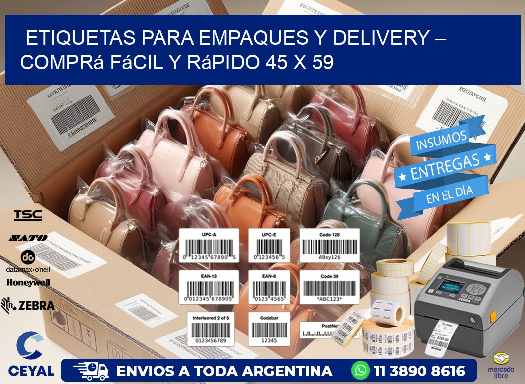 Etiquetas para Empaques y Delivery – Comprá Fácil y Rápido 45 x 59