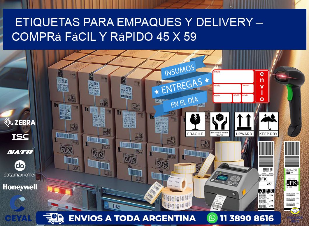 Etiquetas para Empaques y Delivery – Comprá Fácil y Rápido 45 x 59