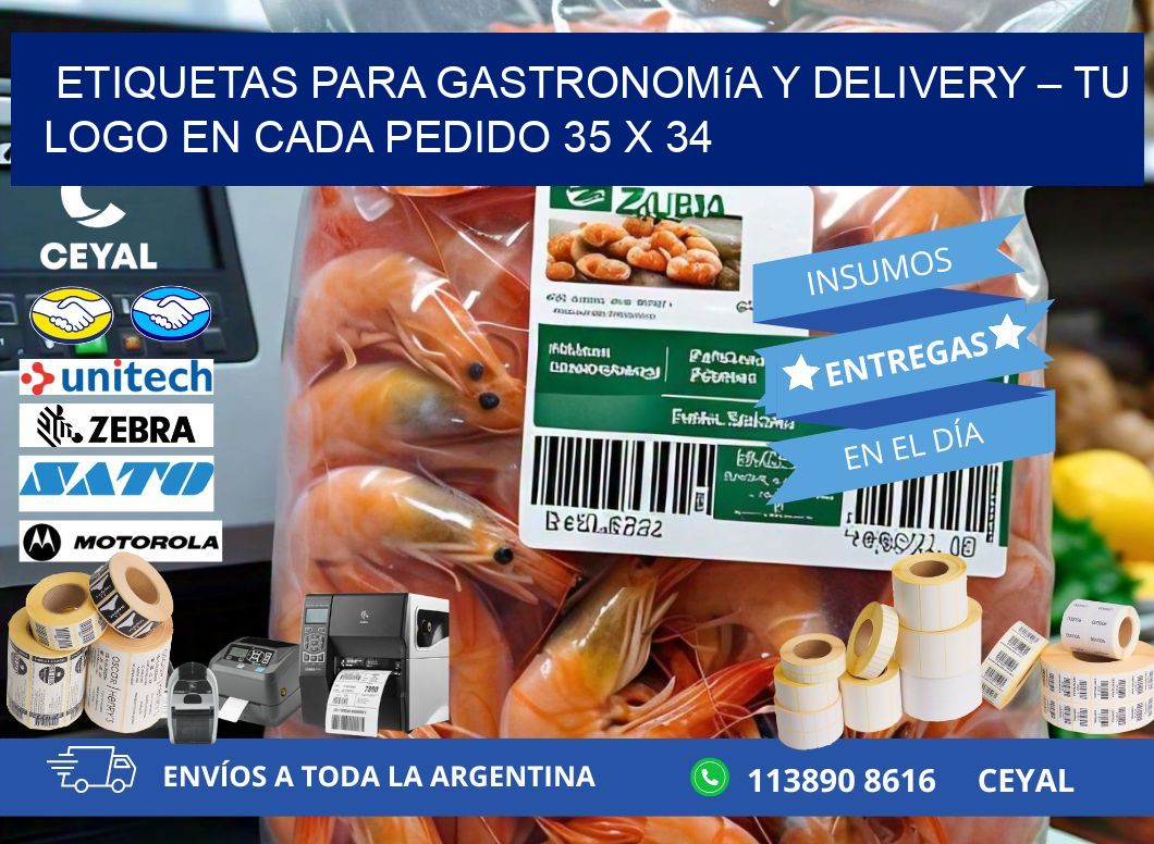Etiquetas para Gastronomía y Delivery – Tu Logo en Cada Pedido 35 x 34