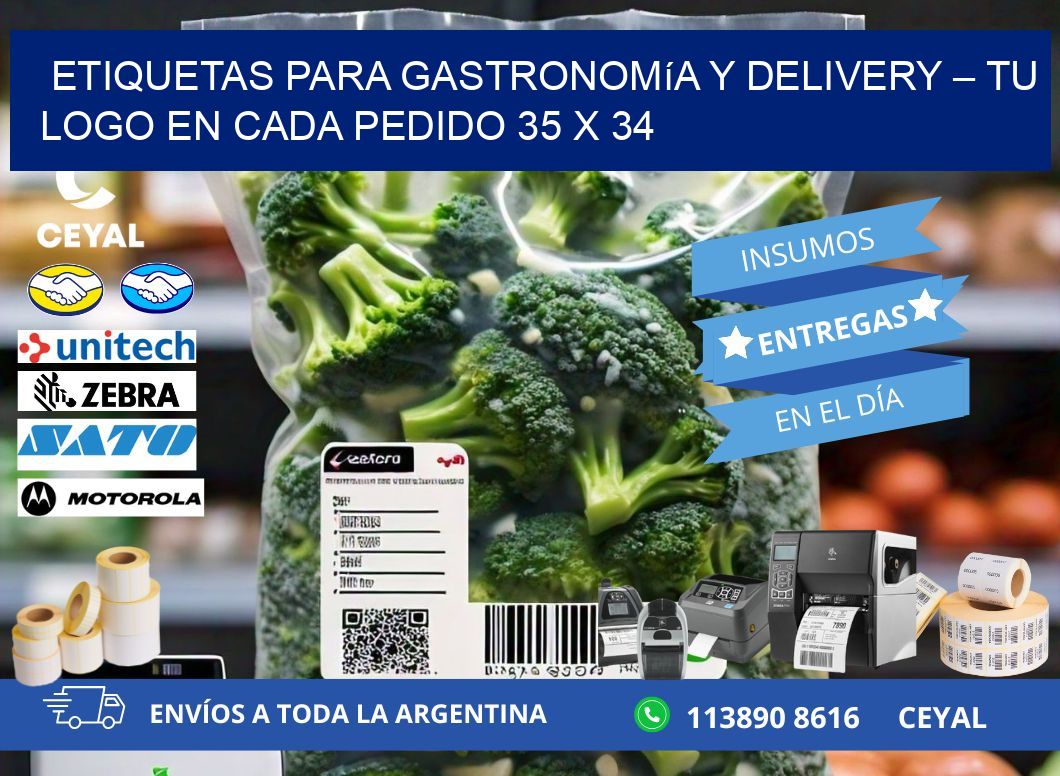 Etiquetas para Gastronomía y Delivery – Tu Logo en Cada Pedido 35 x 34