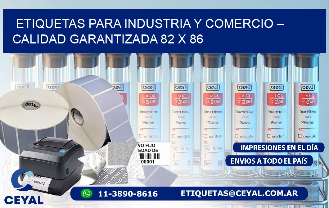 Etiquetas para Industria y Comercio – Calidad Garantizada 82 x 86