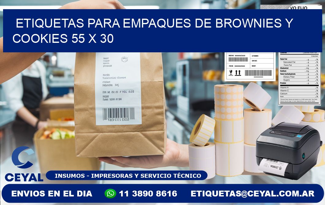 Etiquetas para empaques de brownies y cookies 55 x 30