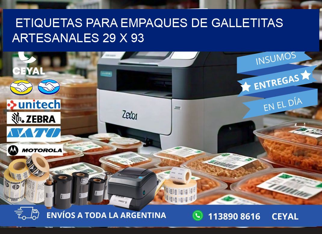 Etiquetas para empaques de galletitas artesanales 29 x 93