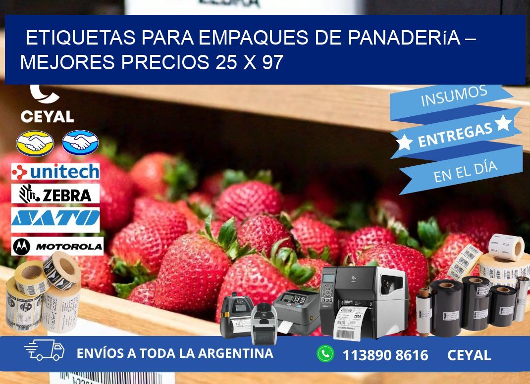 Etiquetas para empaques de panadería – Mejores precios 25 x 97