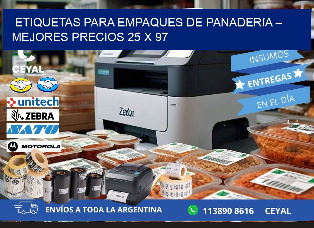 Etiquetas para empaques de panadería – Mejores precios 25 x 97