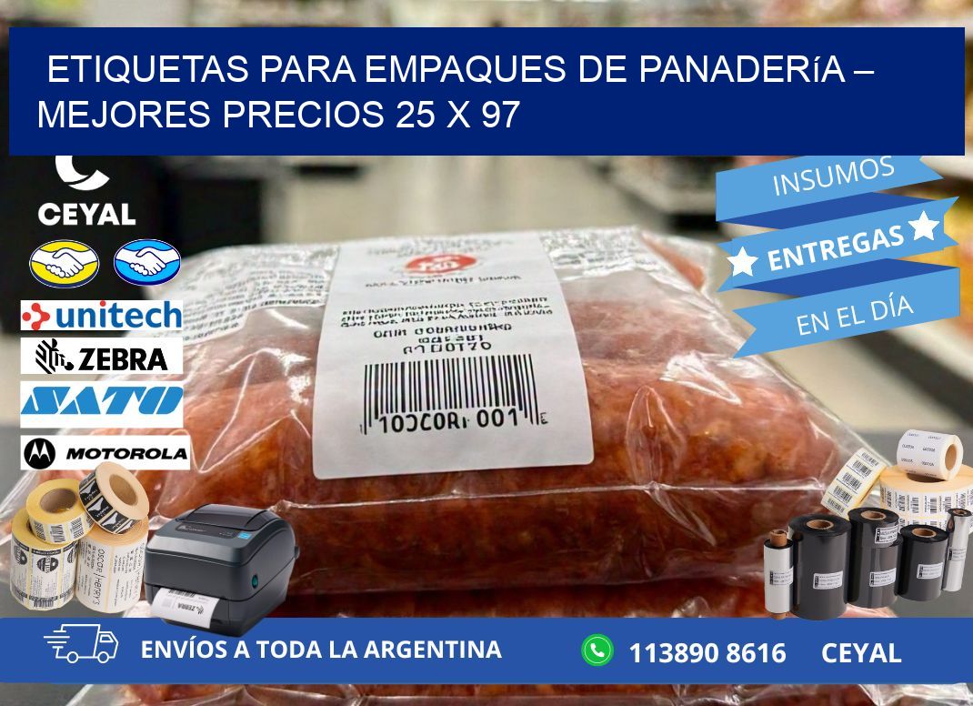 Etiquetas para empaques de panadería – Mejores precios 25 x 97