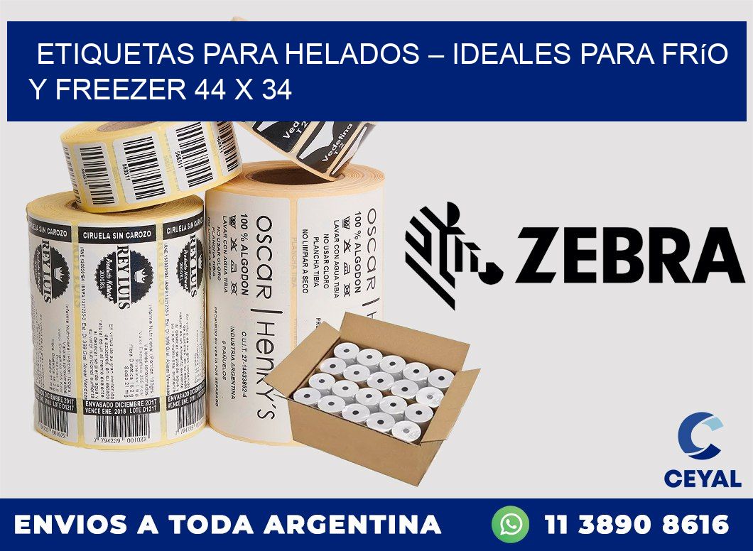 Etiquetas para helados – Ideales para frío y freezer 44 x 34