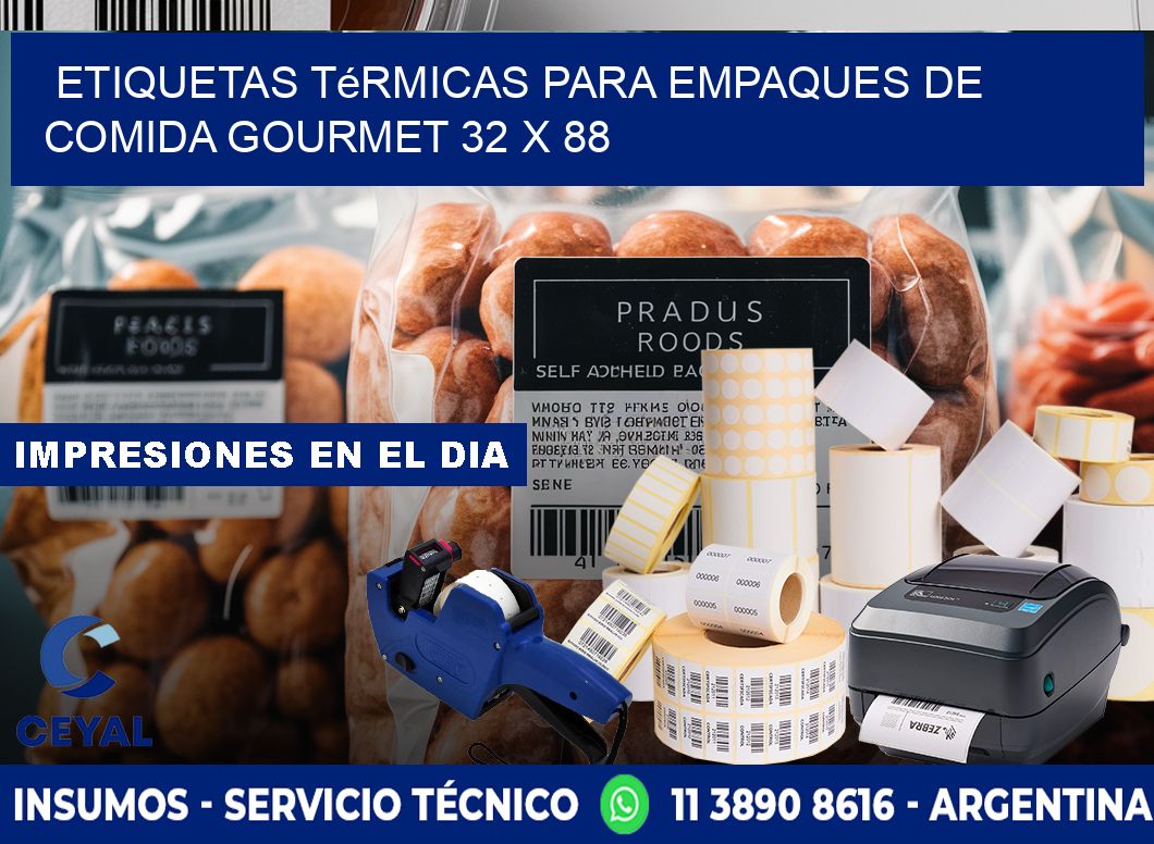 Etiquetas térmicas para empaques de comida gourmet 32 x 88