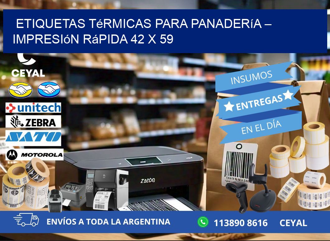 Etiquetas térmicas para panadería – Impresión rápida 42 x 59