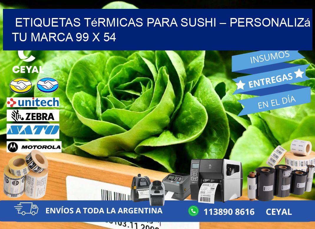 Etiquetas térmicas para sushi – Personalizá tu marca 99 x 54
