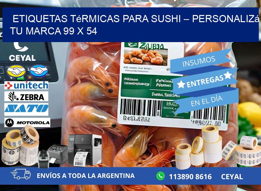 Etiquetas térmicas para sushi – Personalizá tu marca 99 x 54