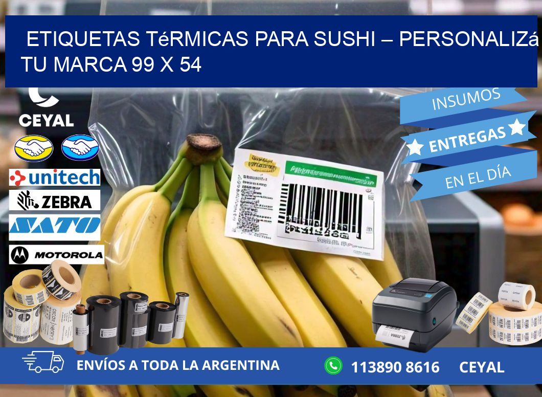 Etiquetas térmicas para sushi – Personalizá tu marca 99 x 54