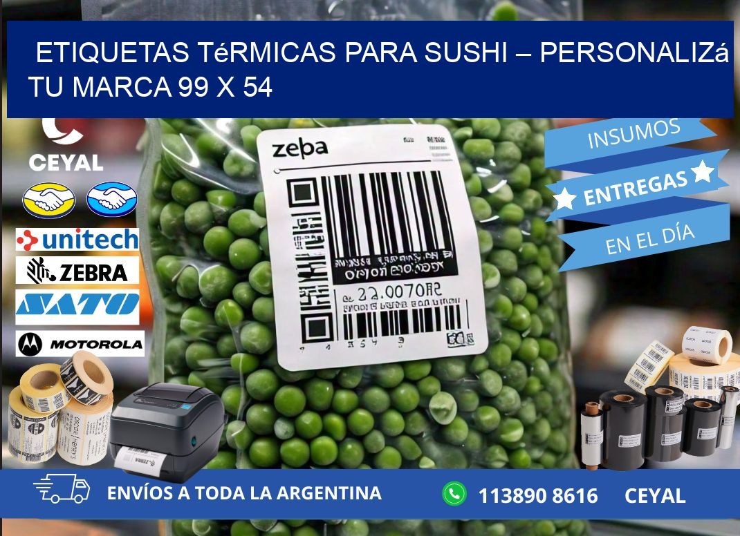 Etiquetas térmicas para sushi – Personalizá tu marca 99 x 54