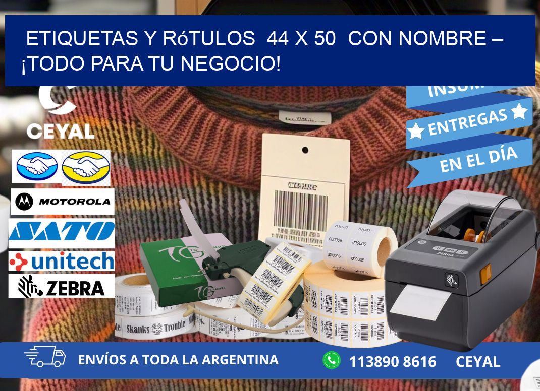 Etiquetas y Rótulos  44 x 50  con Nombre – ¡Todo para tu Negocio!