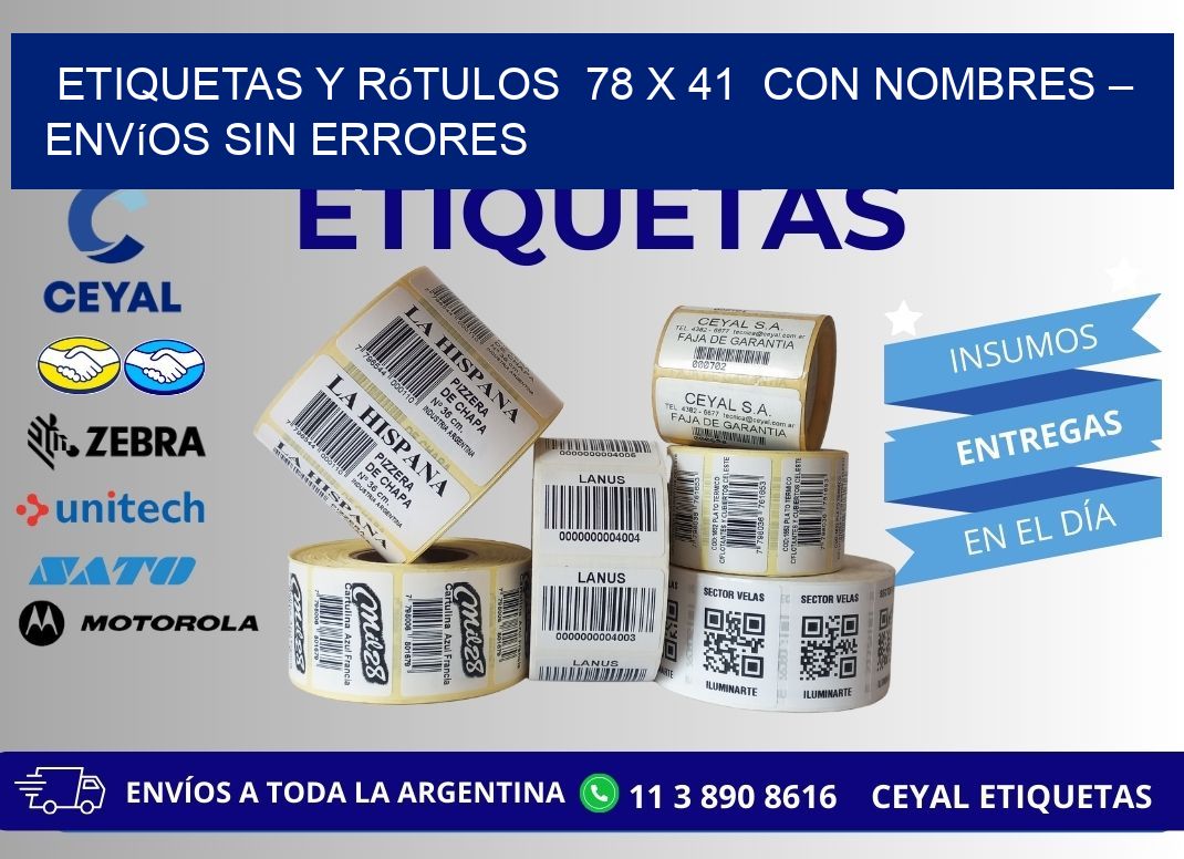 Etiquetas y Rótulos  78 x 41  con Nombres – Envíos sin Errores