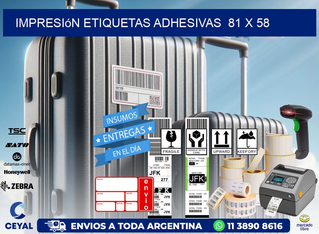 Impresión Etiquetas adhesivas  81 x 58