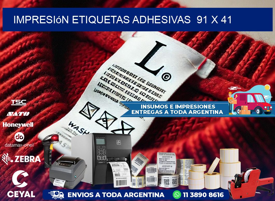 Impresión Etiquetas adhesivas  91 x 41