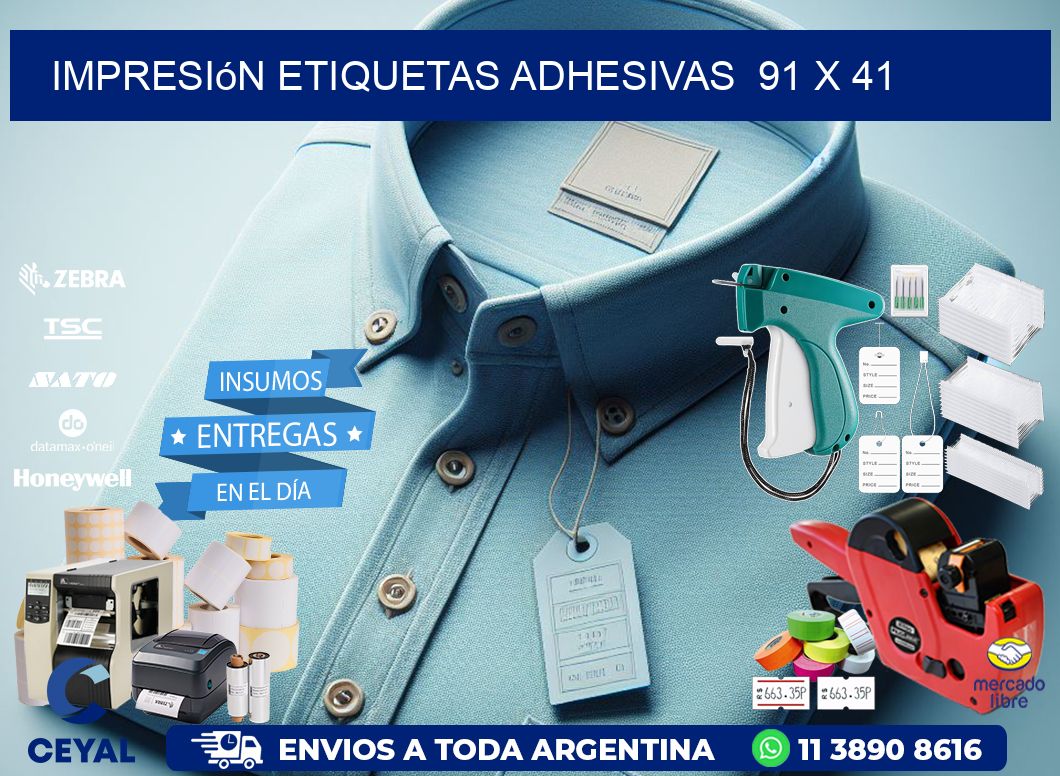 Impresión Etiquetas adhesivas  91 x 41