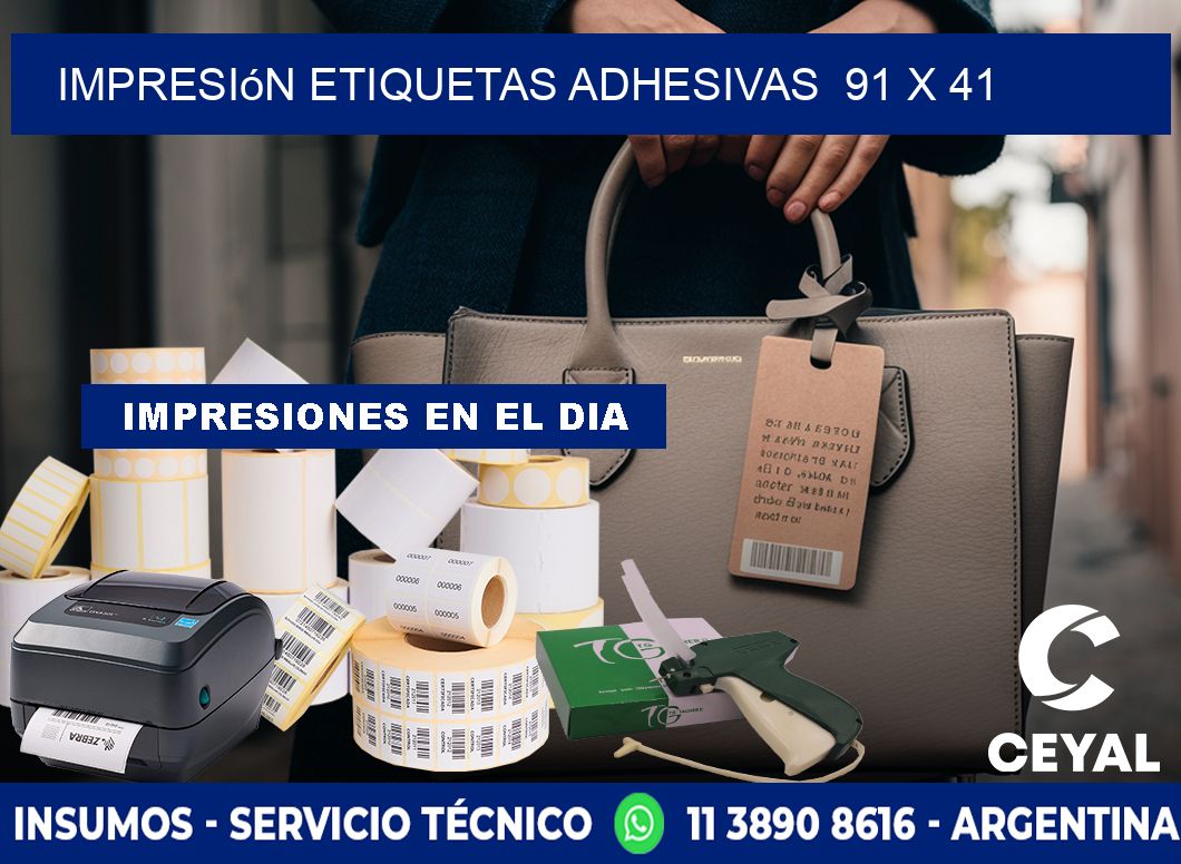 Impresión Etiquetas adhesivas  91 x 41