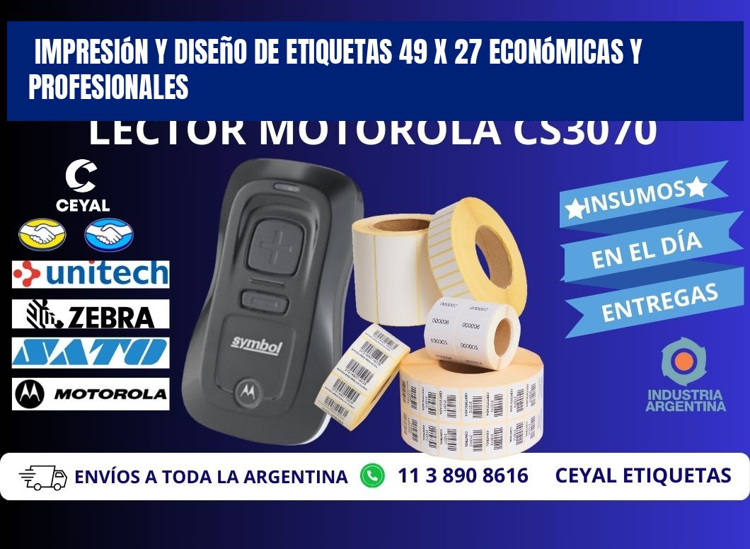 Impresión y Diseño de Etiquetas 49 x 27 Económicas y Profesionales