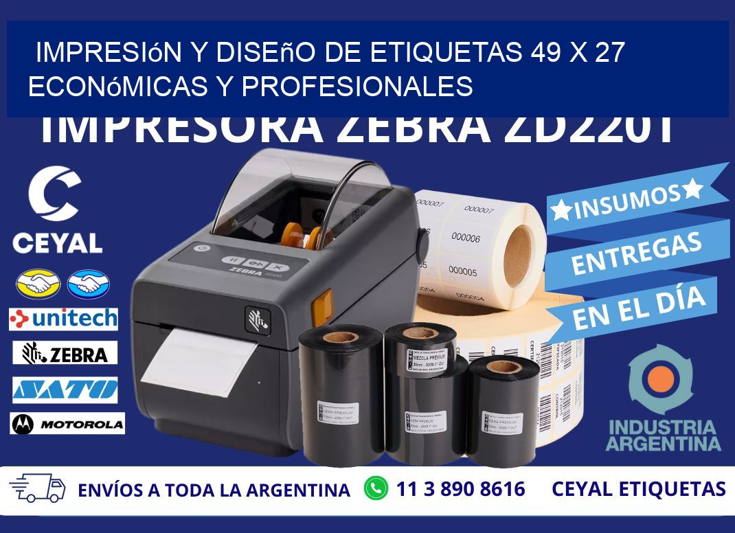 Impresión y Diseño de Etiquetas 49 x 27 Económicas y Profesionales