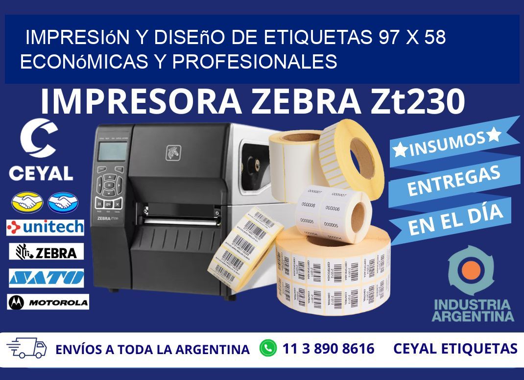 Impresión y Diseño de Etiquetas 97 x 58 Económicas y Profesionales