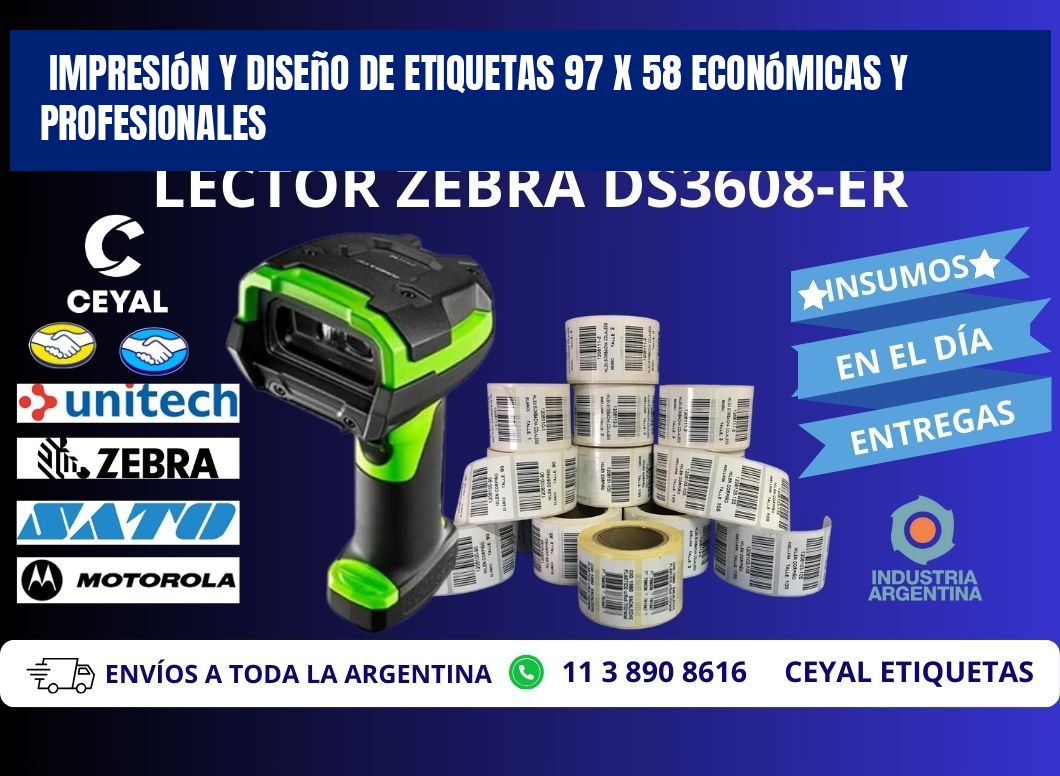 Impresión y Diseño de Etiquetas 97 x 58 Económicas y Profesionales