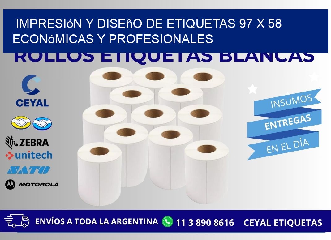 Impresión y Diseño de Etiquetas 97 x 58 Económicas y Profesionales