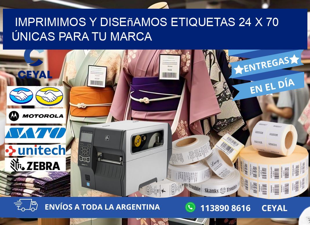 Imprimimos y Diseñamos Etiquetas 24 x 70 Únicas para tu marca