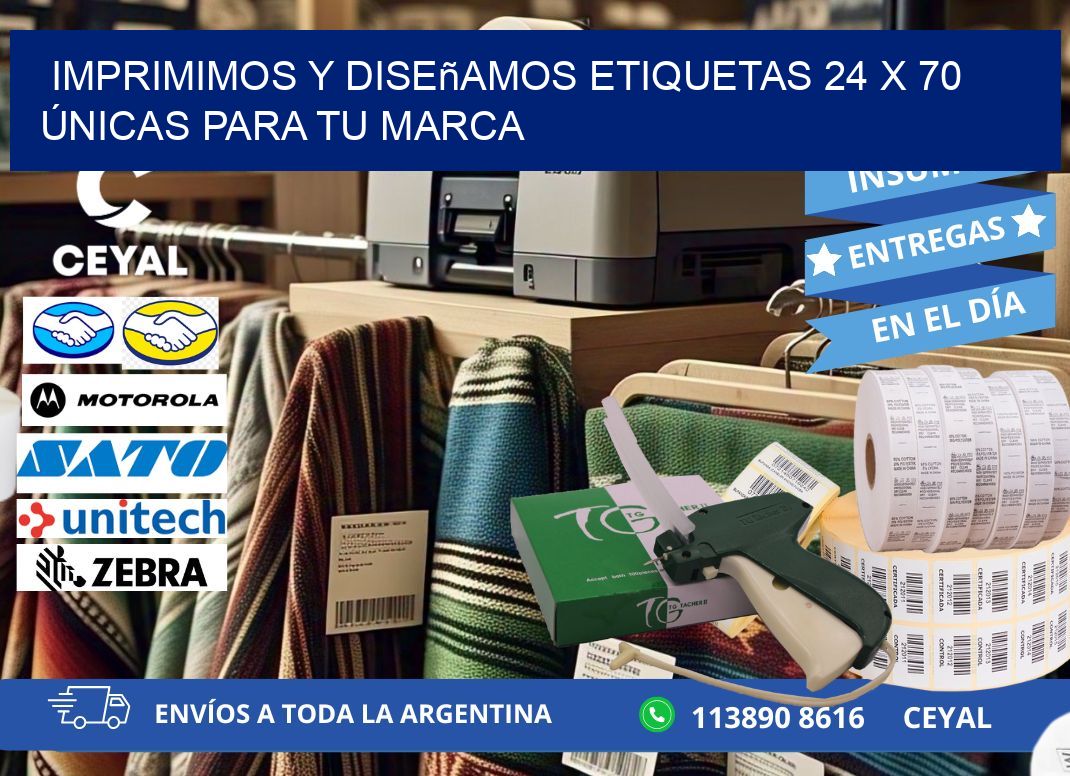 Imprimimos y Diseñamos Etiquetas 24 x 70 Únicas para tu marca